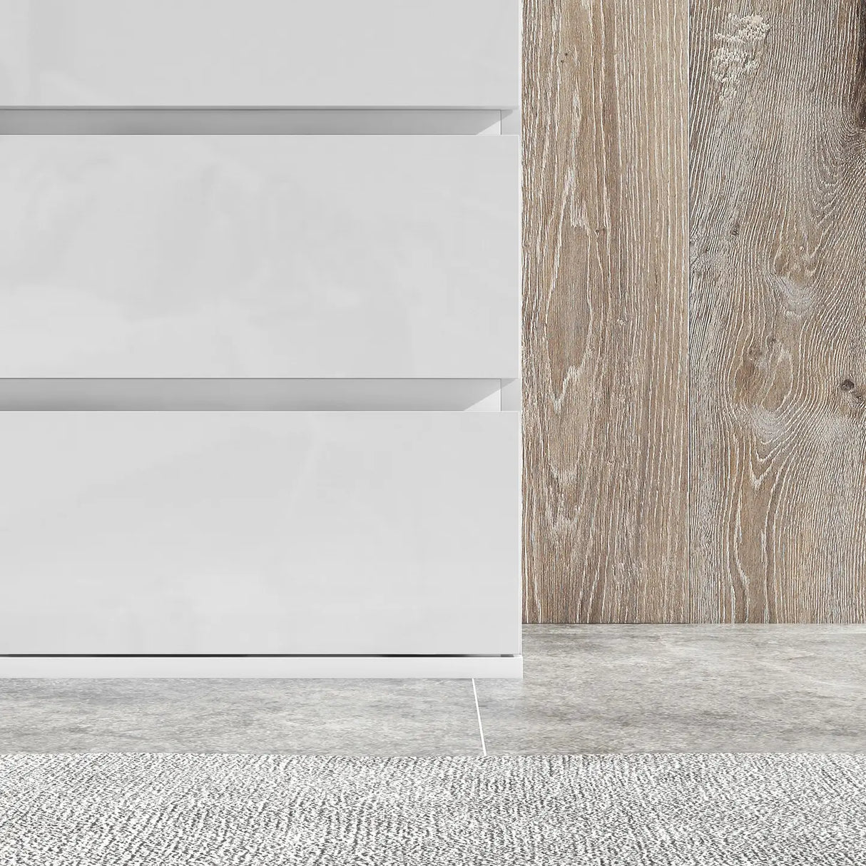 HOMCOM 5-Drawer Modern Dresser, High Gloss Storage Drawer Unit for Bedroom, White