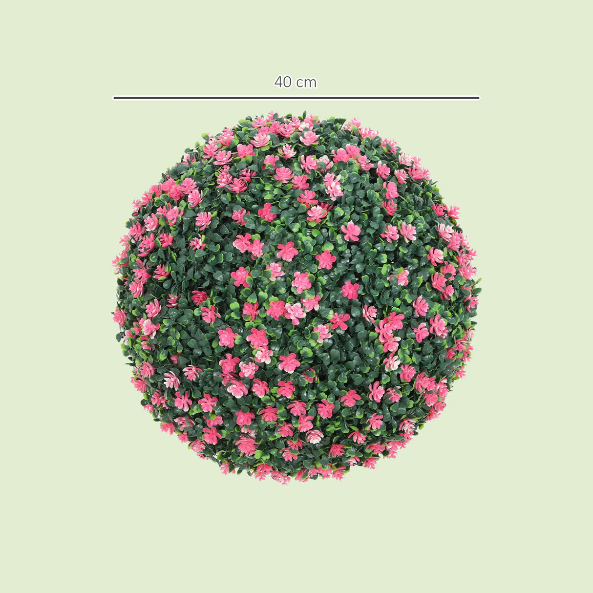 HOMCOM Set of Two Artificial Boxwood Balls Plants - Pink