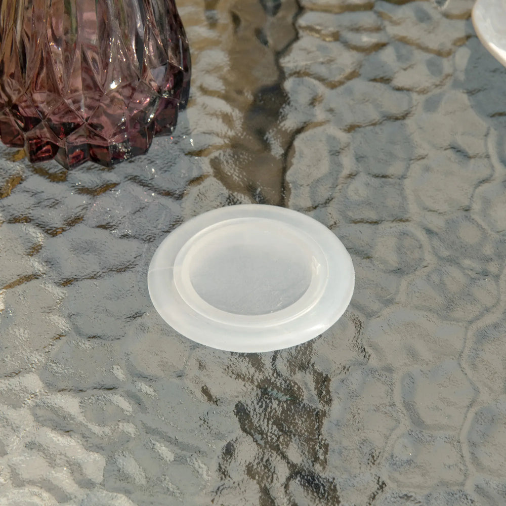 Outsunny Outdoor 80cm Round Dining Table Tempered Glass Top Steel Frame Bistro Coffee End Side Table Garden w/ Parasol Hole