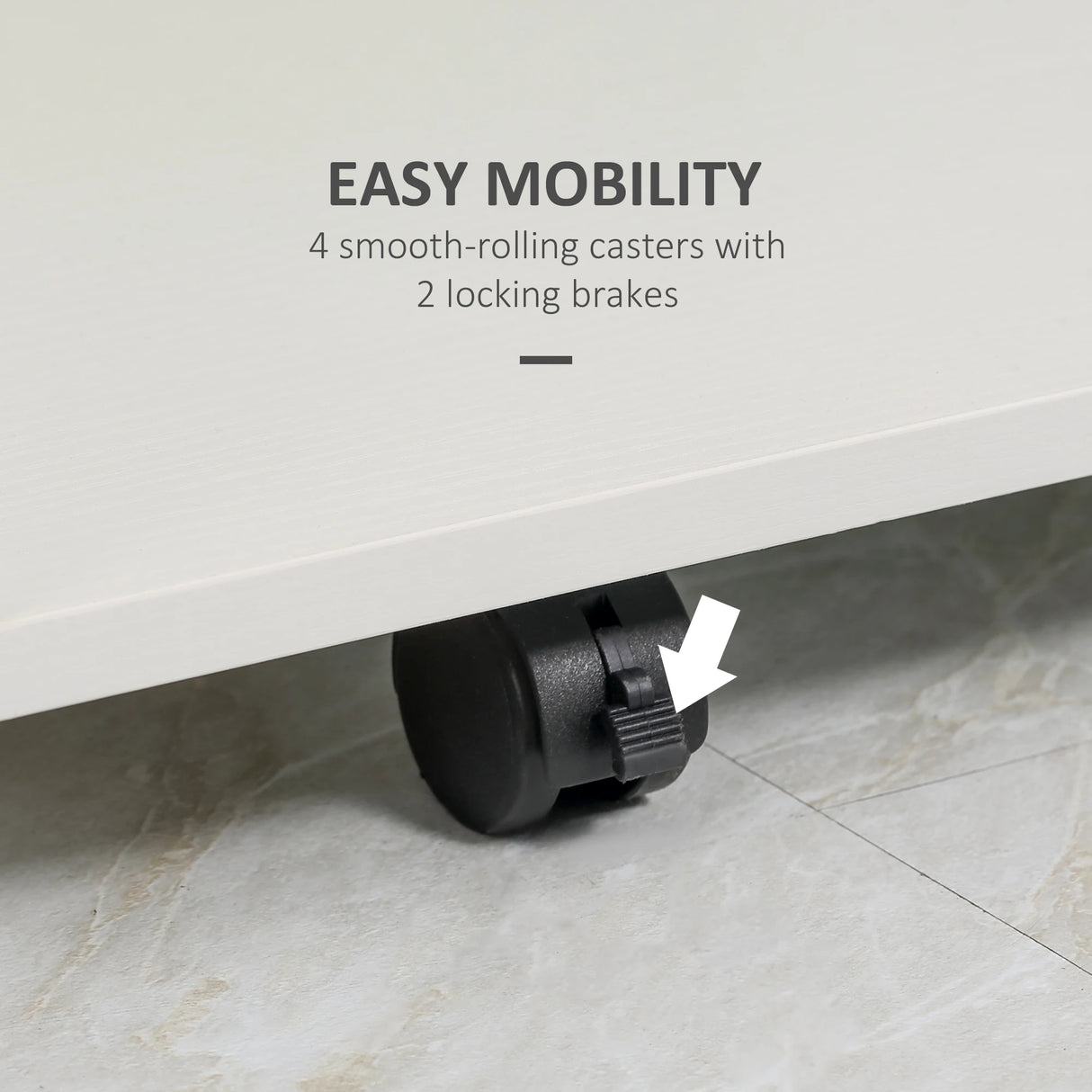 HOMCOM Multi-Storage Compact Work Desk, with Wheels - White