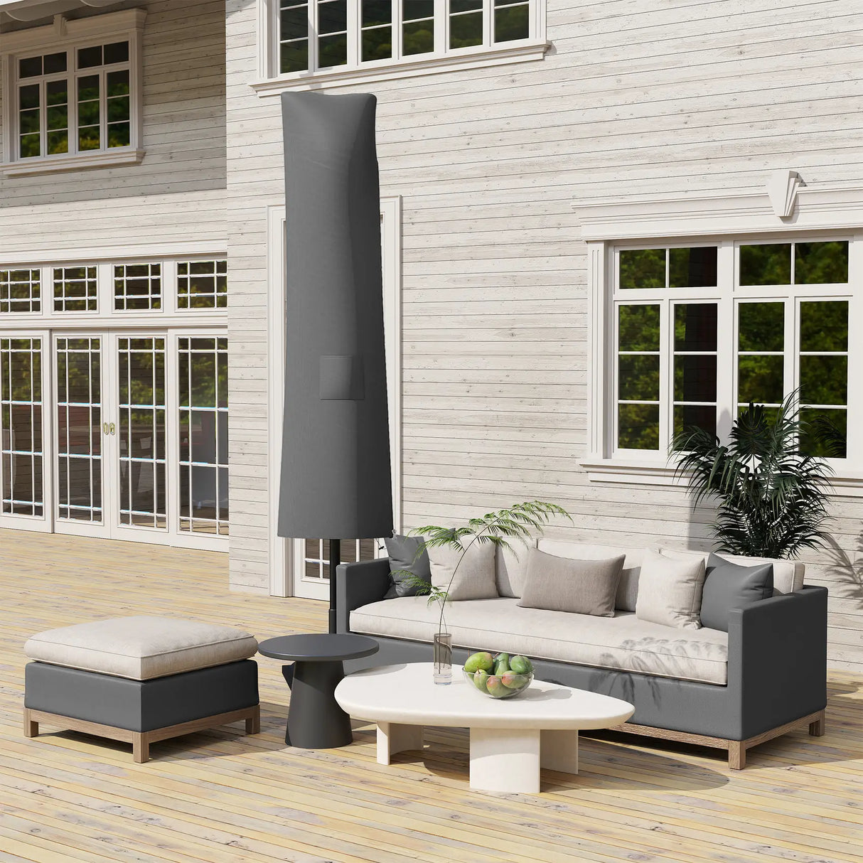 Outsunny Parasol Umbrella Cover - Grey