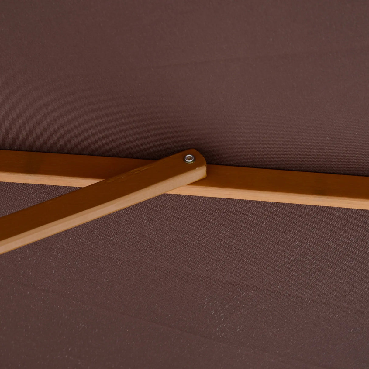 Outsunny 3(m) Garden Parasol, Pulley Operated Patio Umbrella, Wooden Parasol, Table Market Umbrella with Rope Pulley Mechanism and 8 Ribs, Coffee