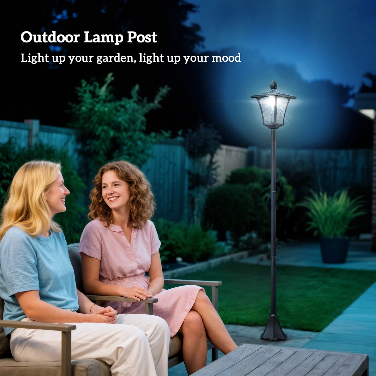 Outsunny Outdoor Garden Solar Post Lamp Sensor Dimmable LED Lantern Bollard Pathway 1.6M Tall Black