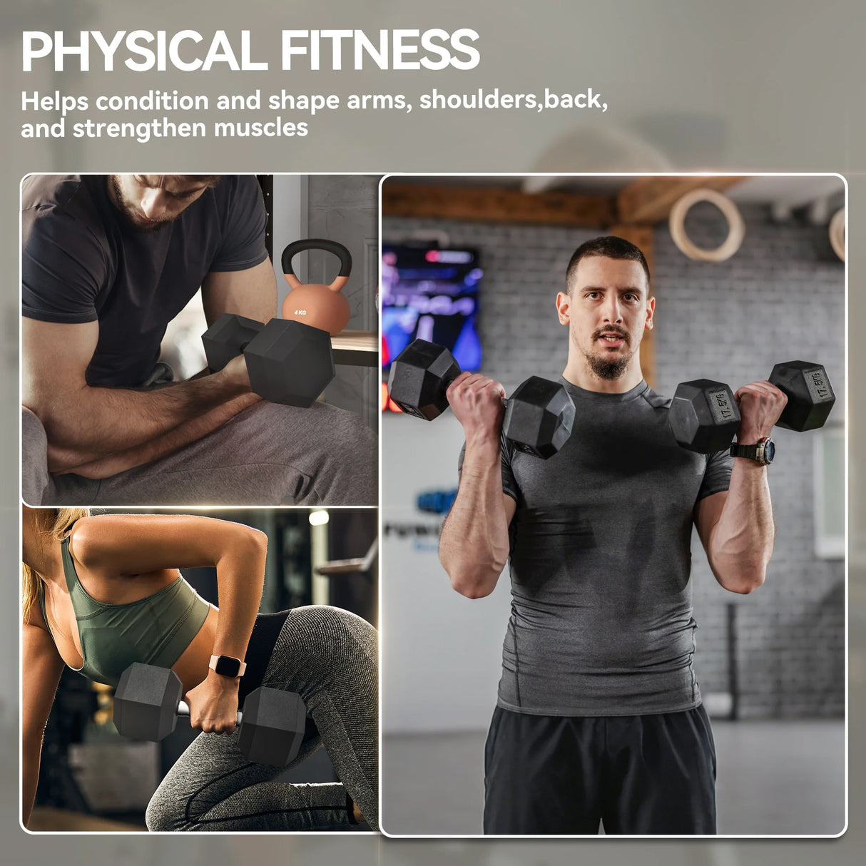 HOMCOM 35KG Rubber Hex Dumbbell Portable Hand Weights Dumbbell Home Gym