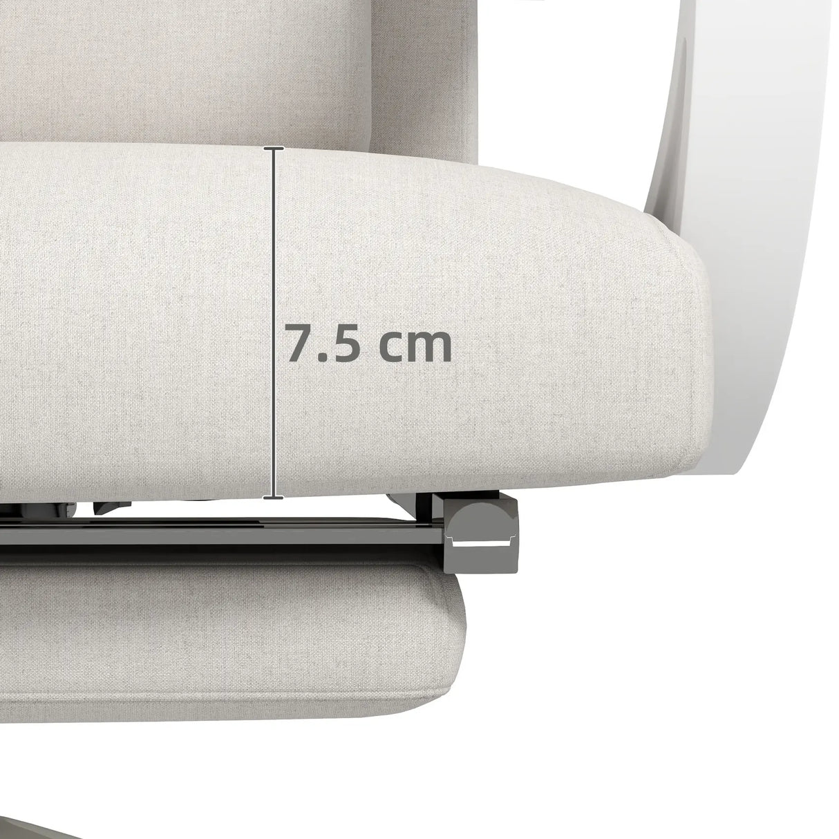 Vinsetto Linen-Look Office Chair, with 160 Reclining Back and Footrest - White