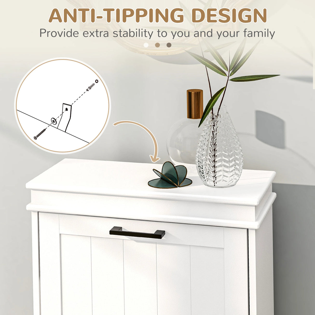 HOMCOM Two-Drawer Minimalistic Shoe Storage Cabinet, for 10 Shoes, White