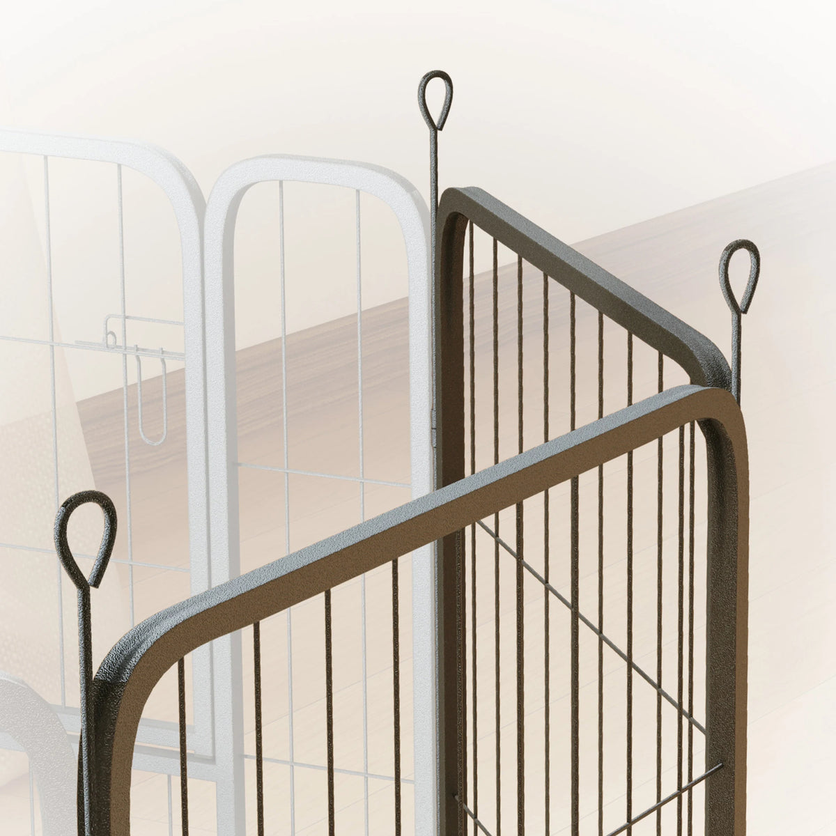 PawHut Two-Piece Dog Pen Expansion Pack for Medium Dogs, 80cm Tall Animal Pen with Three Connecting Stakes