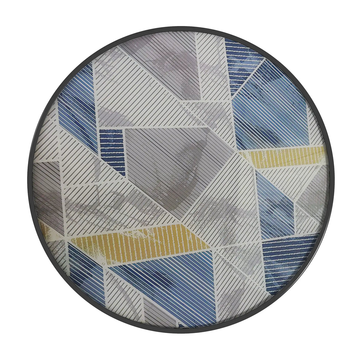Outsunny 60 Garden Table, with Glass Printed Tabletop - Multicolour