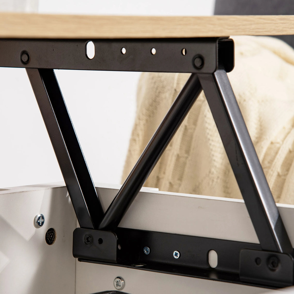 HOMCOM Lift Top Coffee Table with Hidden Storage Compartment, Lift Tabletop Pop-Up Center Table for Living Room