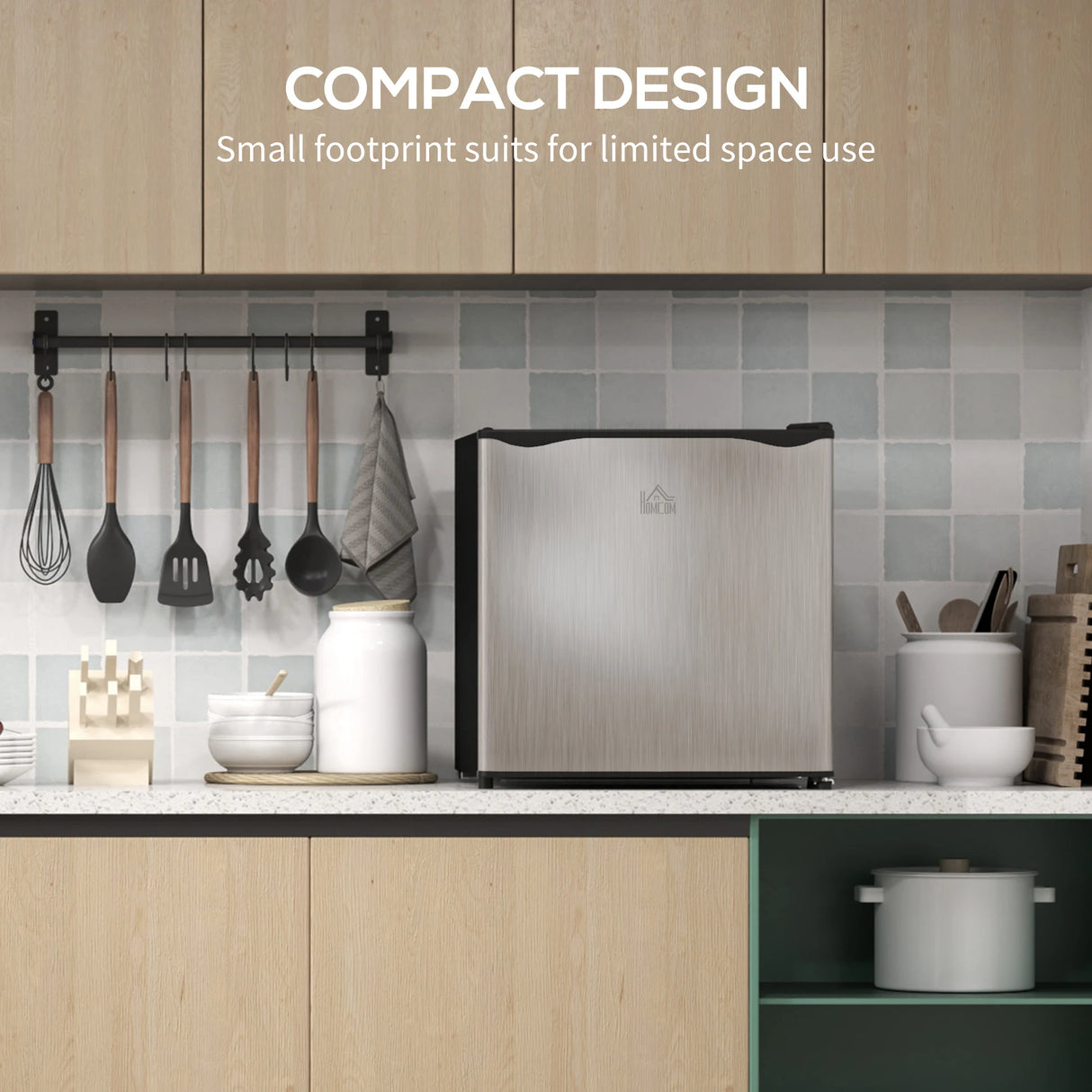 HOMCOM 35L Mini Freezer, -24 to -14 Temperature - Silver Tone