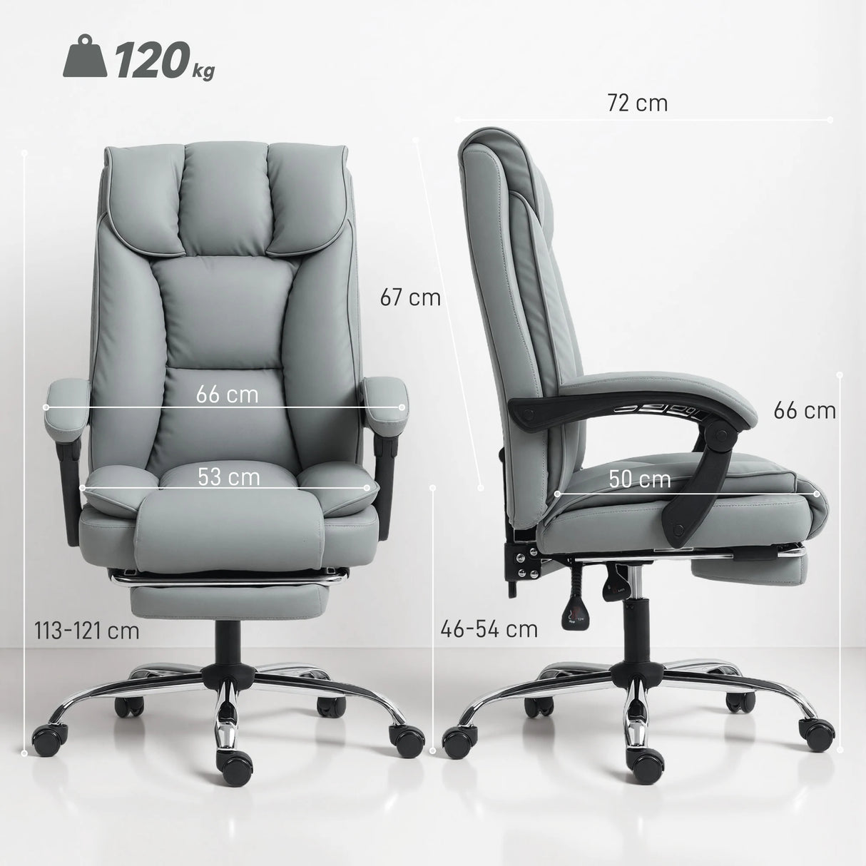 HOMCOM 155 Reclining Faux Leather Swivel Office Chair -Black