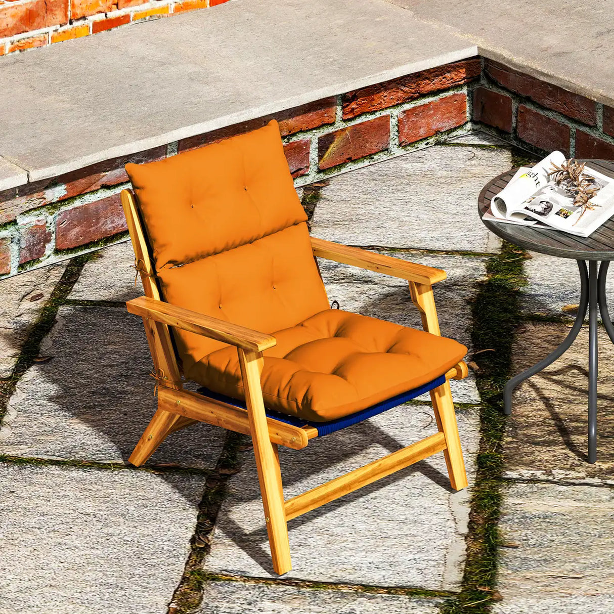 Outsunny 115 x 56cm Rocking Chair Padded Seat Cushion - Orange
