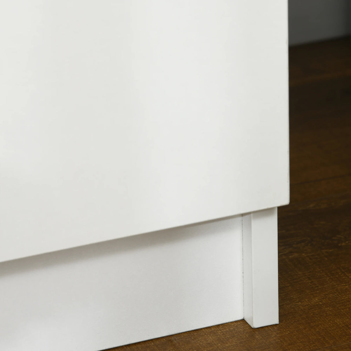 HOMCOM White Bedside Table with LED Light, High Gloss Front Nightstand with 2 Drawers, for Living Room, Bedroom