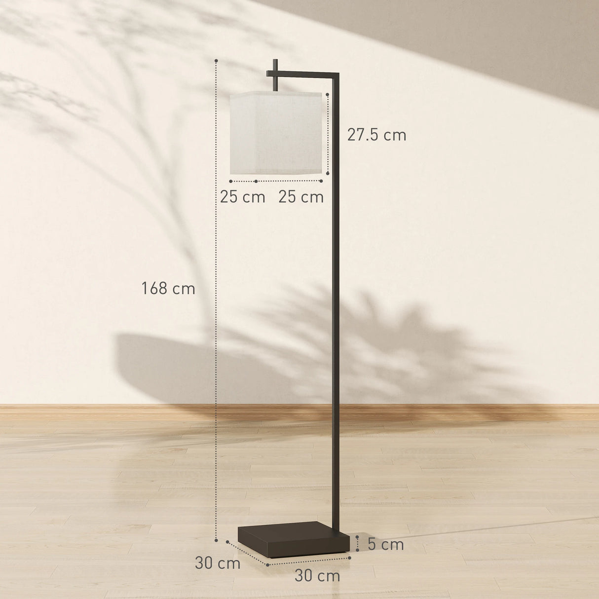 HOMCOM Floor Lamp for Living Room, 66" Modern Tall Standing Lamp with Adjustable Colour Temperatures & 10 Brightness Levels, Remote Control and Foot Switch for Bedroom Office, 9W LED Bulb Included