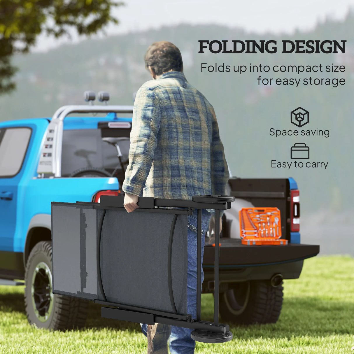 Outsunny Five-Position Reclining Sun Lounger - Grey