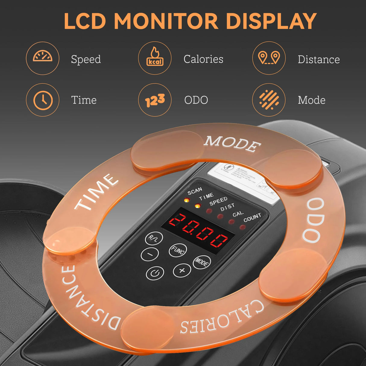 SPORTNOW Under Desk Elliptical Machine, Seated Pedal Exerciser, Mini Electric Elliptical Machine for Seniors with LCD Monitor, Remote Control and 10 Adjustable Speed, Quiet & Portable, Black