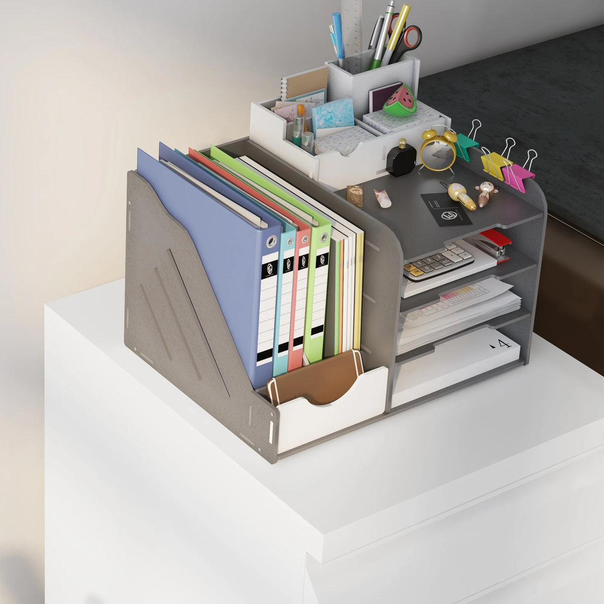 Vinsetto 3-Drawer Filing Cabinet with Lock, Mobile Steel File Cabinet for A4, Legal and Letter Size, Under Desk Drawers with Pre-Assembled Body for Home Office, 37 x 43.5 x 60 cm, White