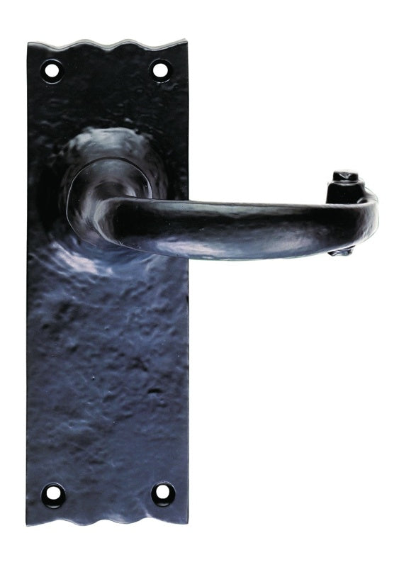 TRADITIONAL LEVER ON BACKPLATE - LATCH - BLACK ANTIQUE - 152 X 55 - PAIR