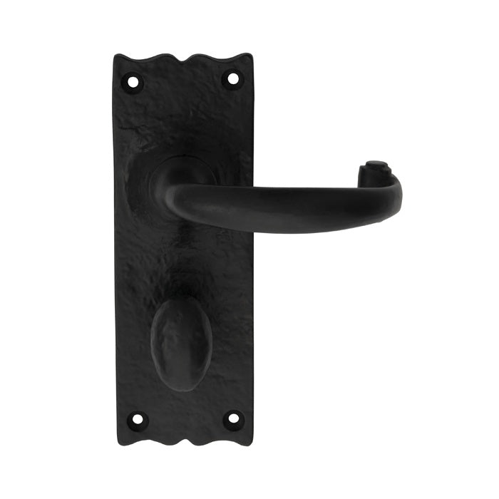 TRADITIONAL LEVER ON BACKPLATE - BATHROOM 57MM C/C - BLACK ANTIQUE - 152 X 55 - PAIR