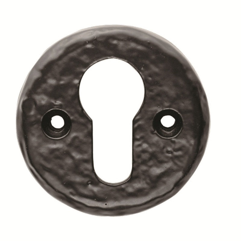 ESCUTCHEON - EURO PROFILE ROUND FACE FIX - BLACK ANTIQUE - 52mm DIA - EACH