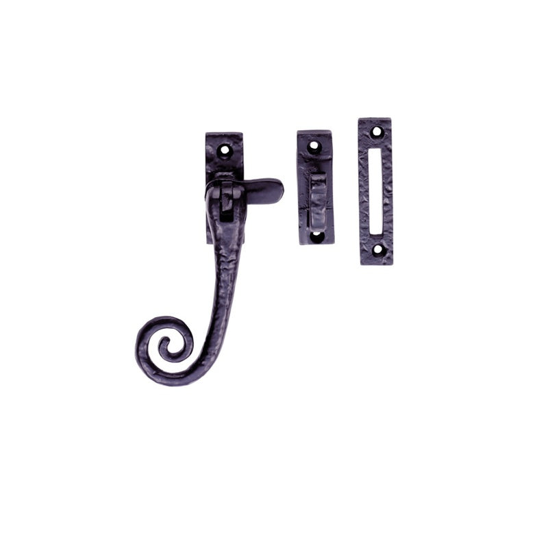 CURLY TAIL CASEMENT FASTENER - BLACK ANTIQUE - 124 x 80 mm - EACH