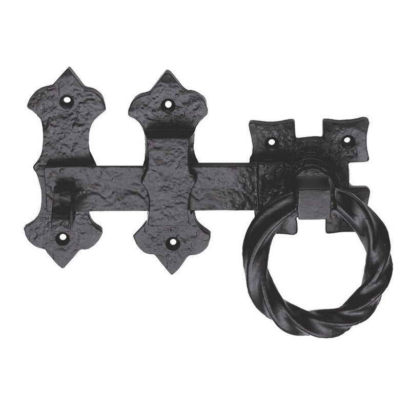 6 RING HANDLE GATE LATCH - BLACK ANTIQUE - 152 mm - EACH
