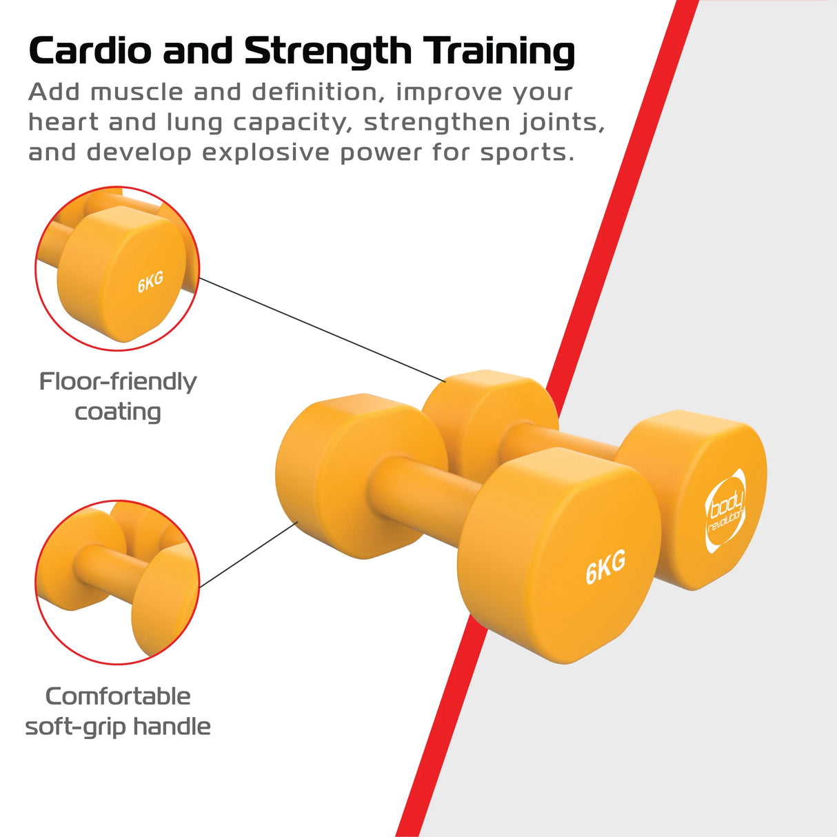 2 x 6KG Neoprene dumbbells