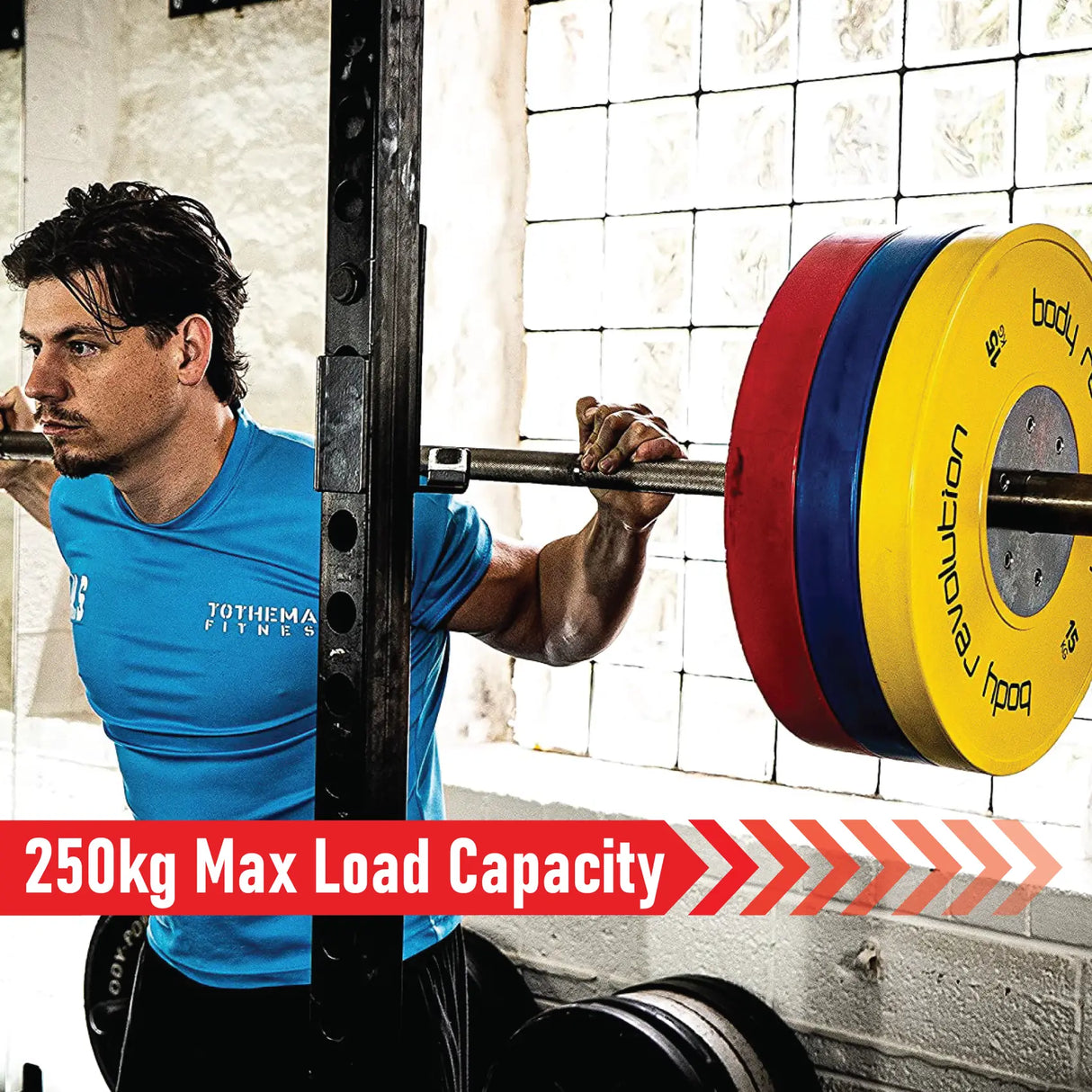 Body Revolution Olympic Barbell Bar - 250KG Weight Capacity, Rotating Sleeves, Knurled Grip, Compatible with 2 Inch Plates, Available in Multiple Sizes. 4ft