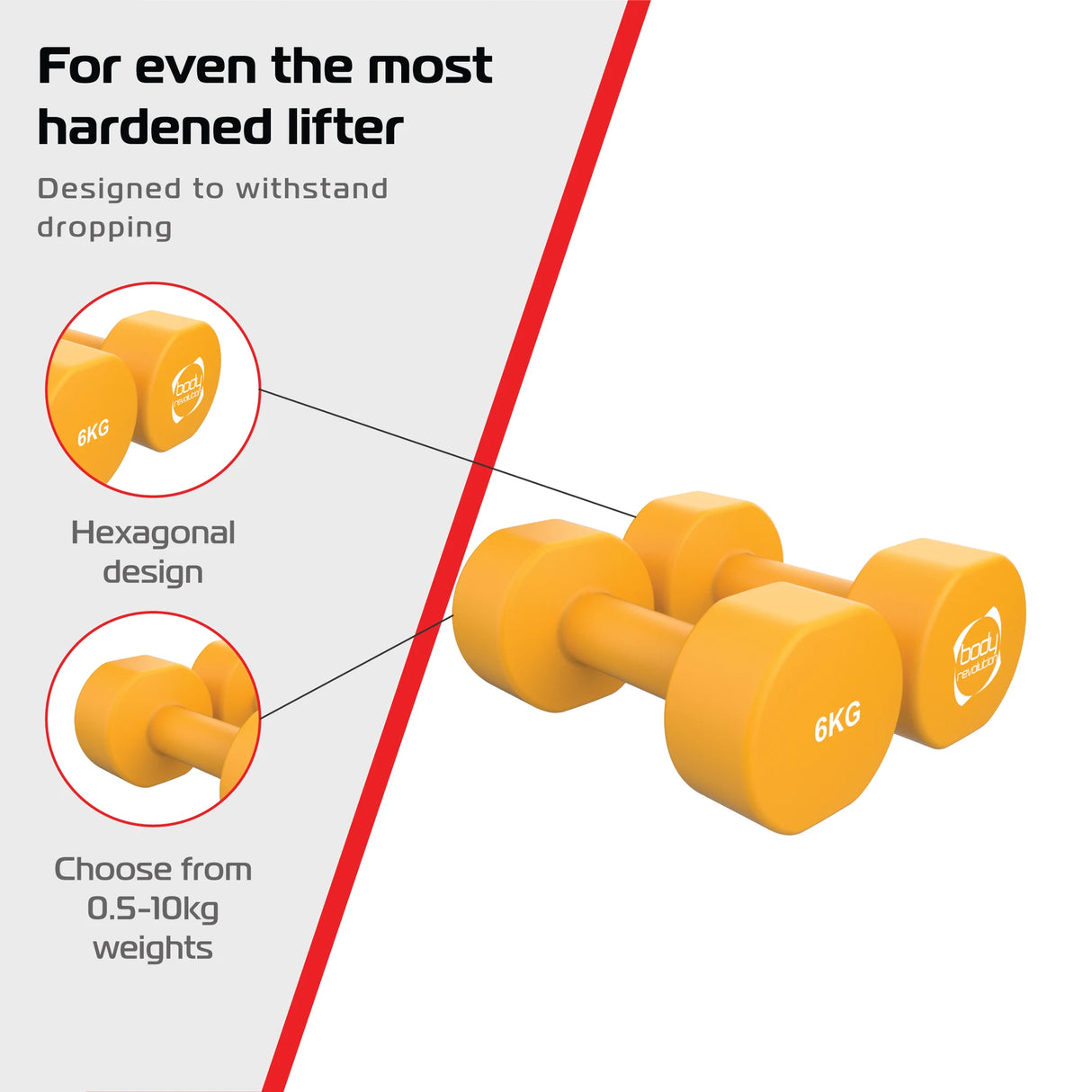 2 x 6KG Neoprene dumbbells