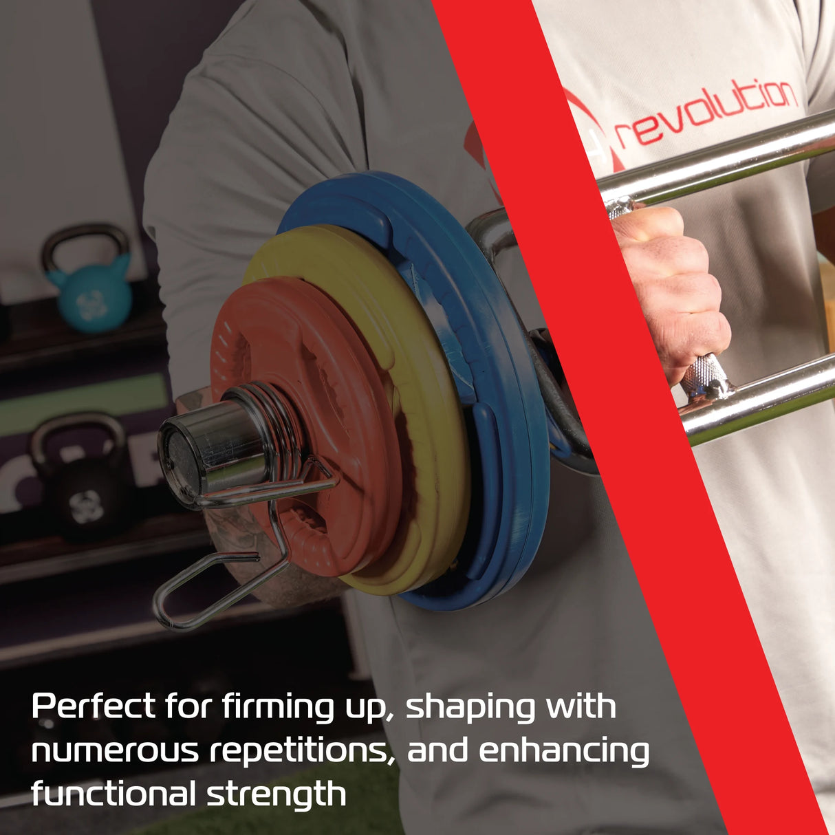 1 x 20kg Tri Grip Colour Rubber 2" Olympic Weight Plates