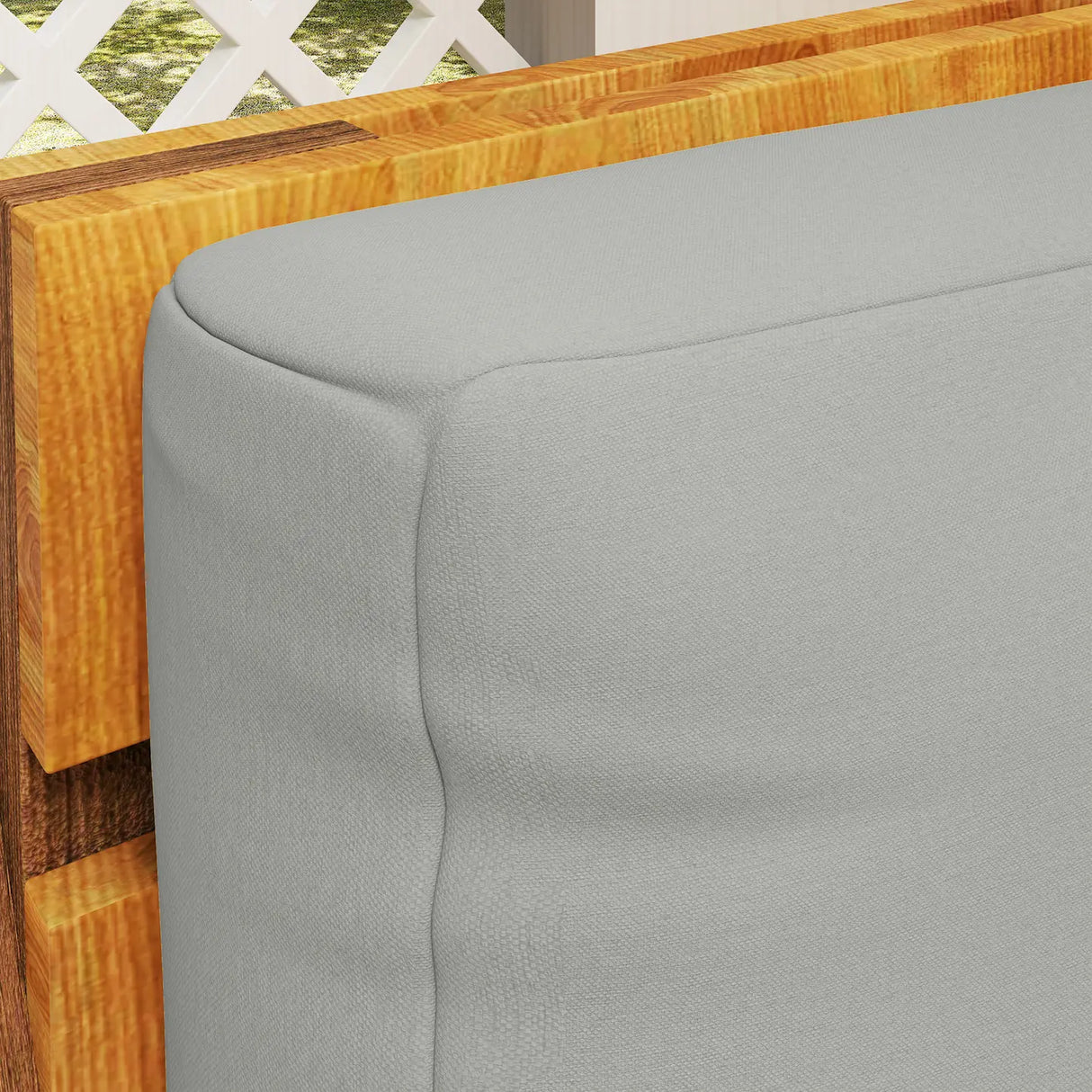 Outsunny Two Piece Seat Pallet and Back Cushions - Light Grey