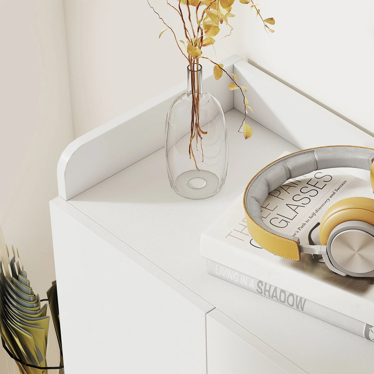 HOMCOM Shoe Storage Cabinet Two Doors w/ Adjustable 4 Shelves Cupboard Footwear Rack Stand Organiser Hallway White