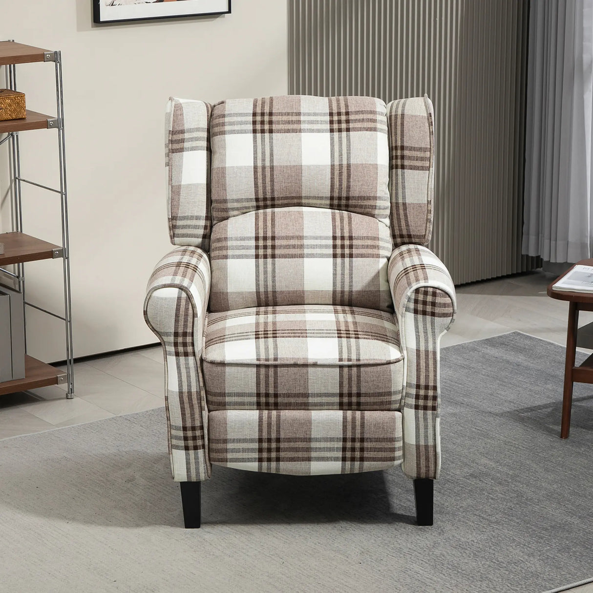 HOMCOM 160 Reclining Armchair, with Footrest - Brown