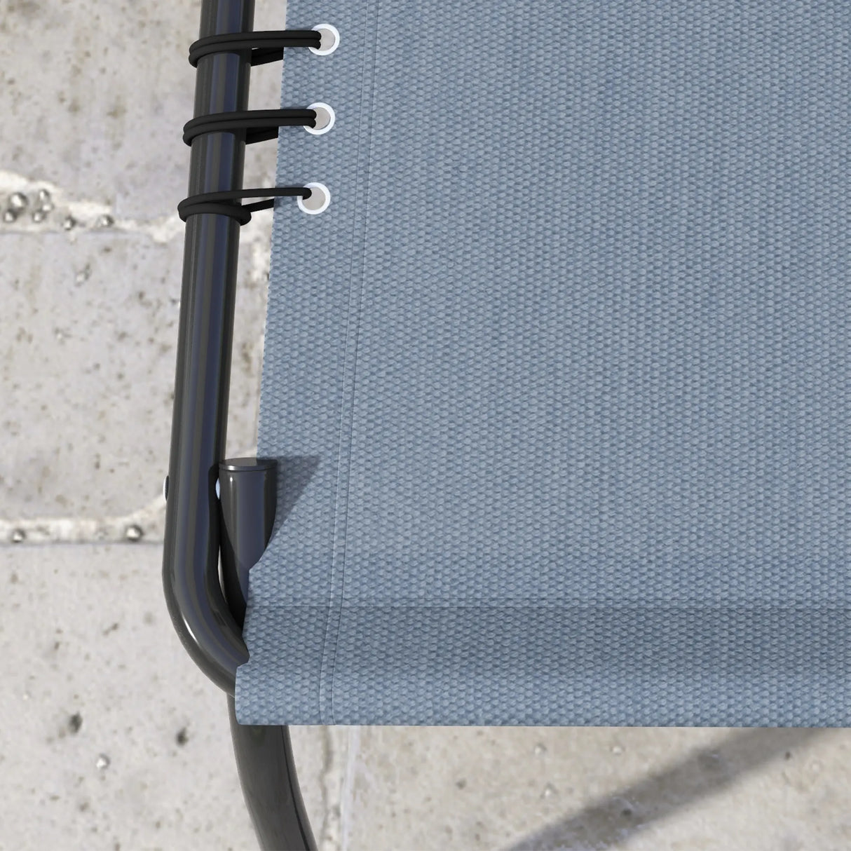 Outsunny Foldable Sun Lounger, Outdoor 4 Level Adjustable Backrest Reclining Chaise Chair, Steel Frame Recliner Chair for Camping, Hiking, Grey