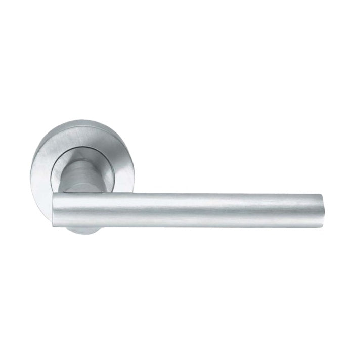 LEVER ON ROSE - SATIN CHROME - PAIR