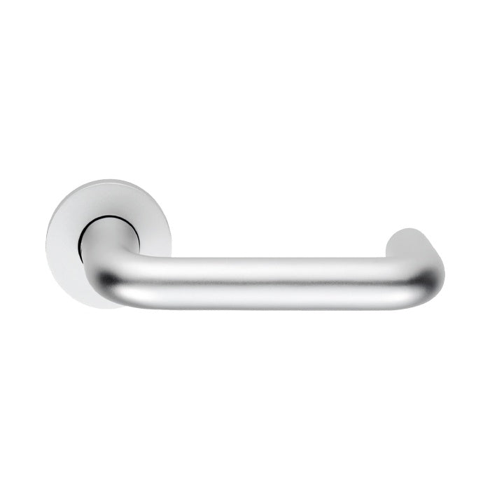 22MM DIA. ROUND BAR SAFETY LEVER ON ROSE - SATIN ANODISED ALUMINIUM - PAIR