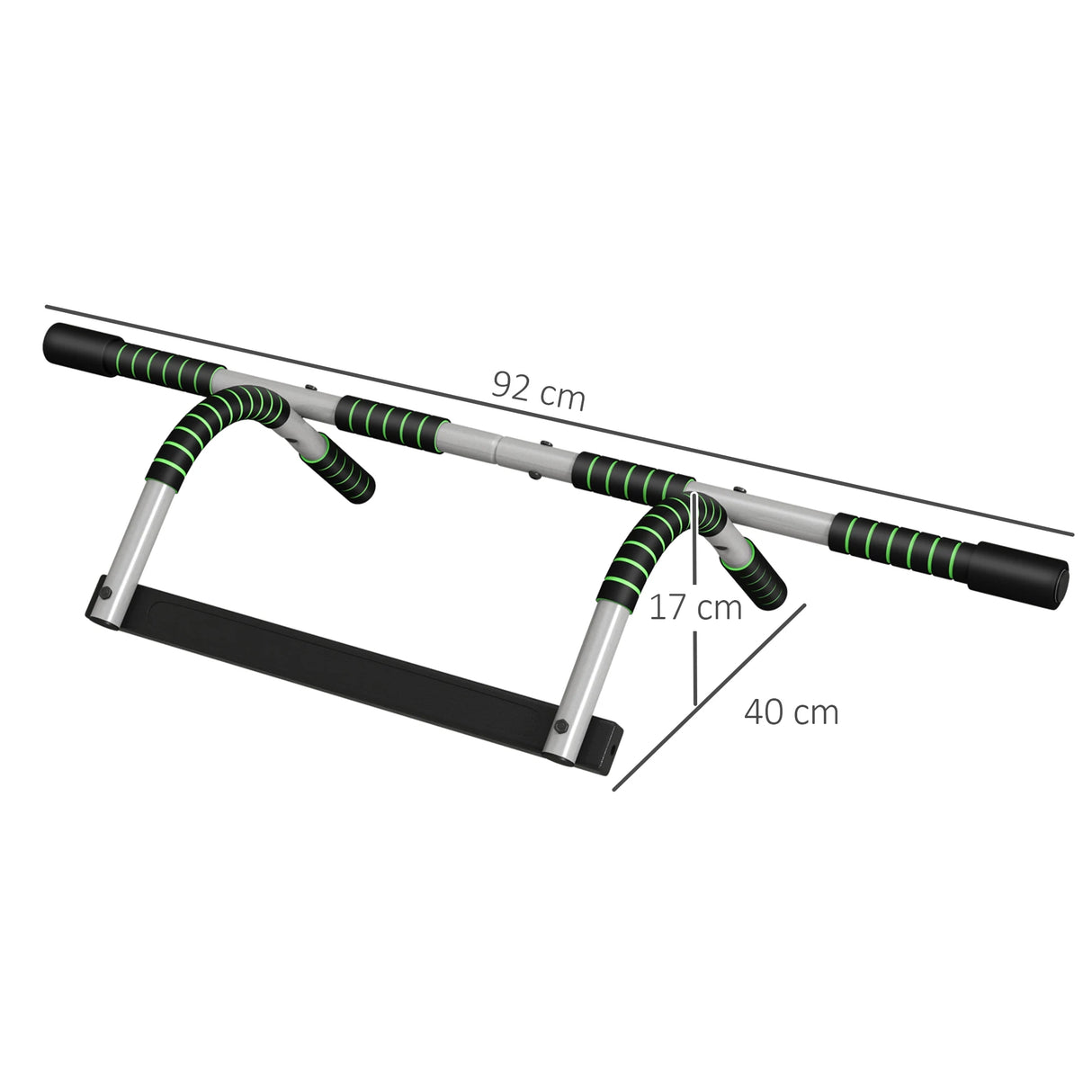 HOMCOM Pull-Up Bar for Doorway, Home Fitness Door Horizontal Push up Bar for Indoor Gym Upper Body Workout, Green