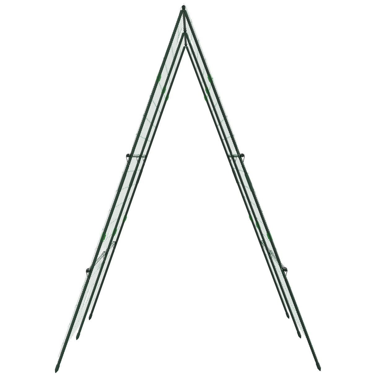 Outsunny Garden Cucumber Trellis for Climbing Plants, A-Frame Trellis Plant Support with Climbing Net, DIY Adjustable Cucumber Support Frame for Raised Bed, Vegetables, Flowers, Fruit, Green