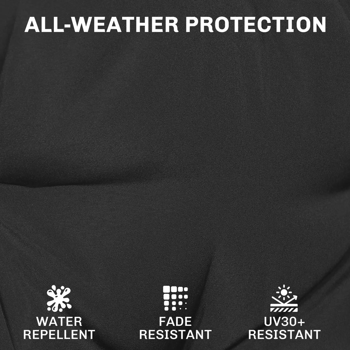 Outsunny Outdoor Chair Seat Cushions Set of 2, Garden Chair Cushions with 7cm Thick Foam & Ties, Black
