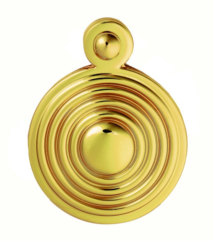 ESCUTCHEON - LOCK PROFILE QUEEN ANNE ROUND COVER FACE FIX - POLISHED BRASS - 32MM - EACH