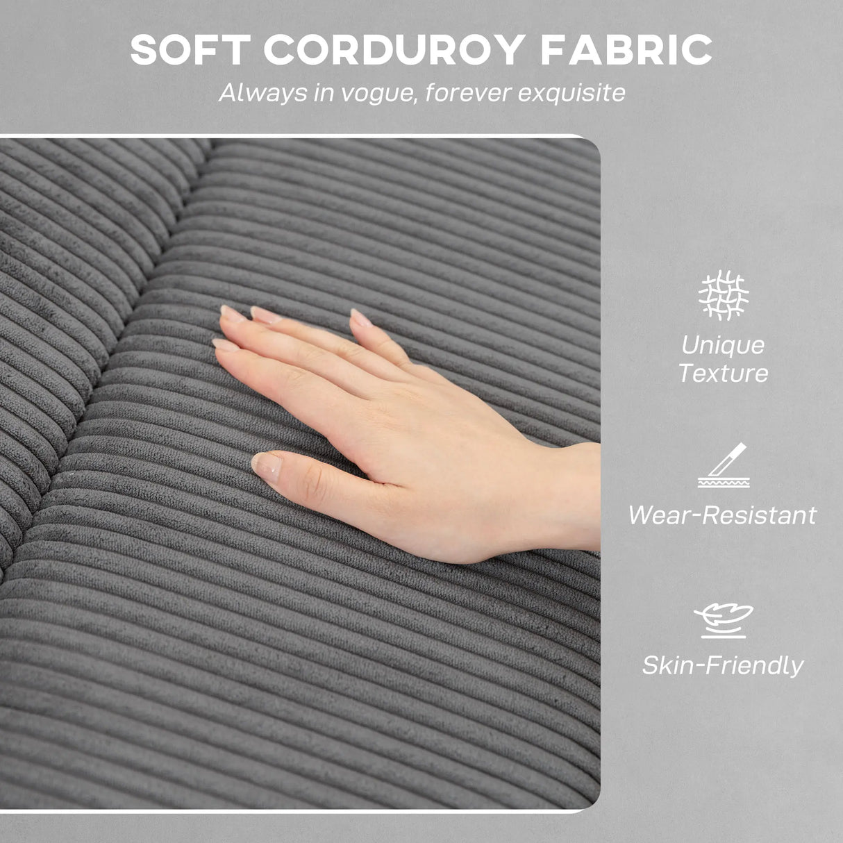 HOMCOM Corduroy Electric Massage Recliner - Grey