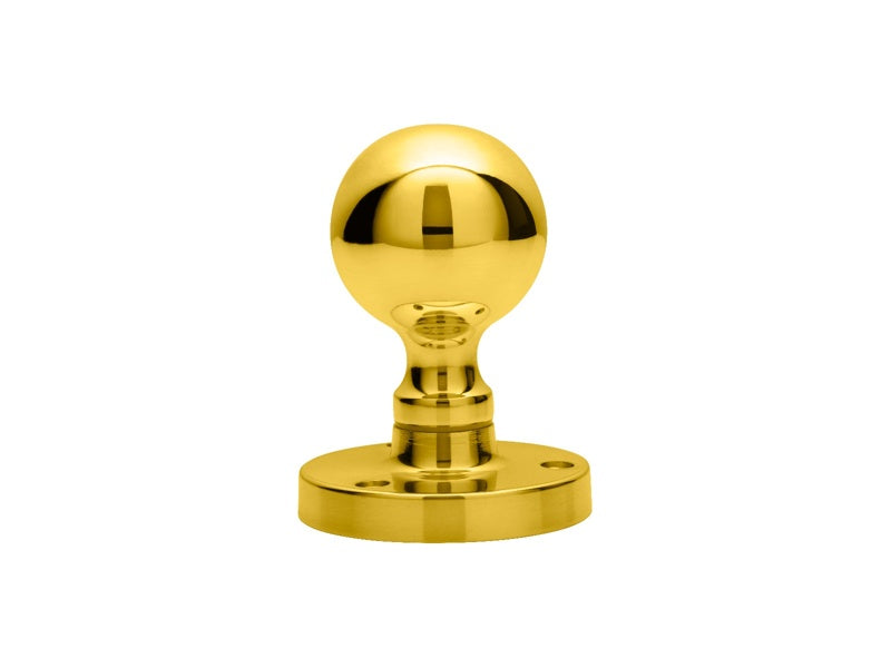 VICTORIAN - MORTICE KNOB BALL OTL (POLISHED BRASS) - POLISHED BRASS - 61MM - PAIR