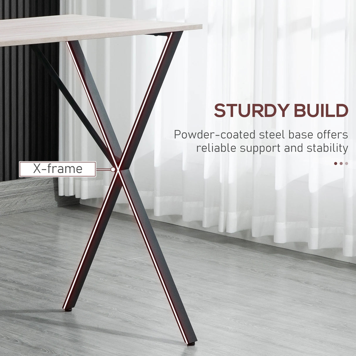 HOMCOM 120 cm Rectangular Bar Table for 4 People, Modern Breakfast Bar Table with Wood Effect Tabletop, Steel Legs, Coffee Desk for Living Room, White