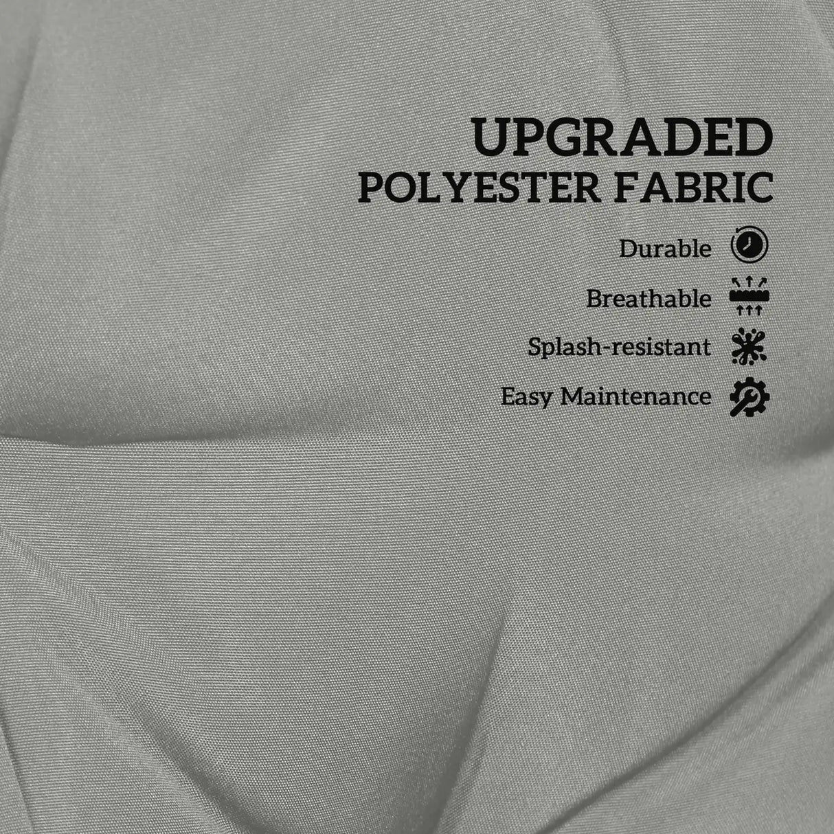 Outsunny 2 Seater Bench Pad, Garden Chair Cushion with Back and Ties for Indoor and Outdoor Use, 98 x 100 cm, Light Grey