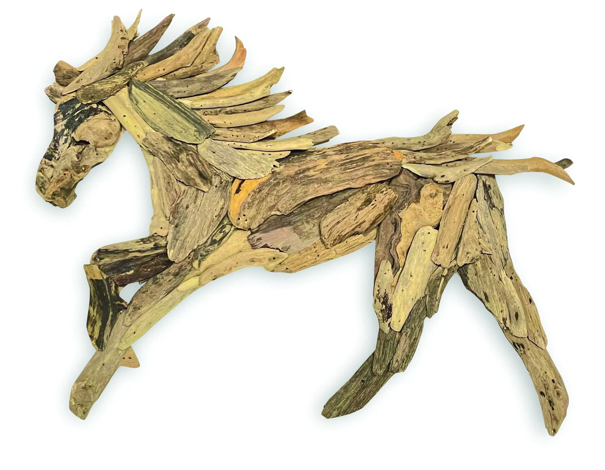 DRIFTWOOD WALL ART HORSE 70CM