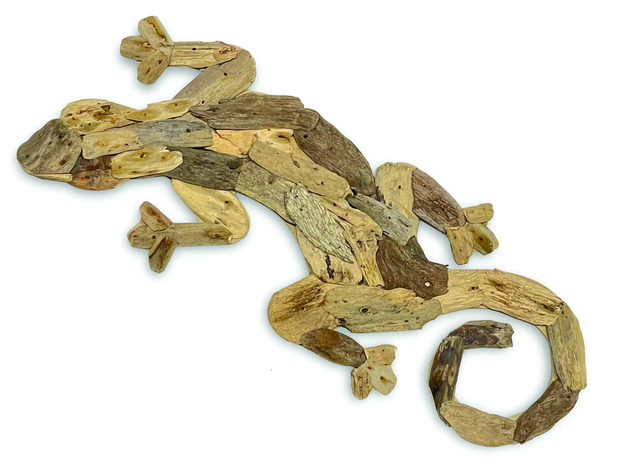 DRIFTWOOD WALL ART GECKO 50CM