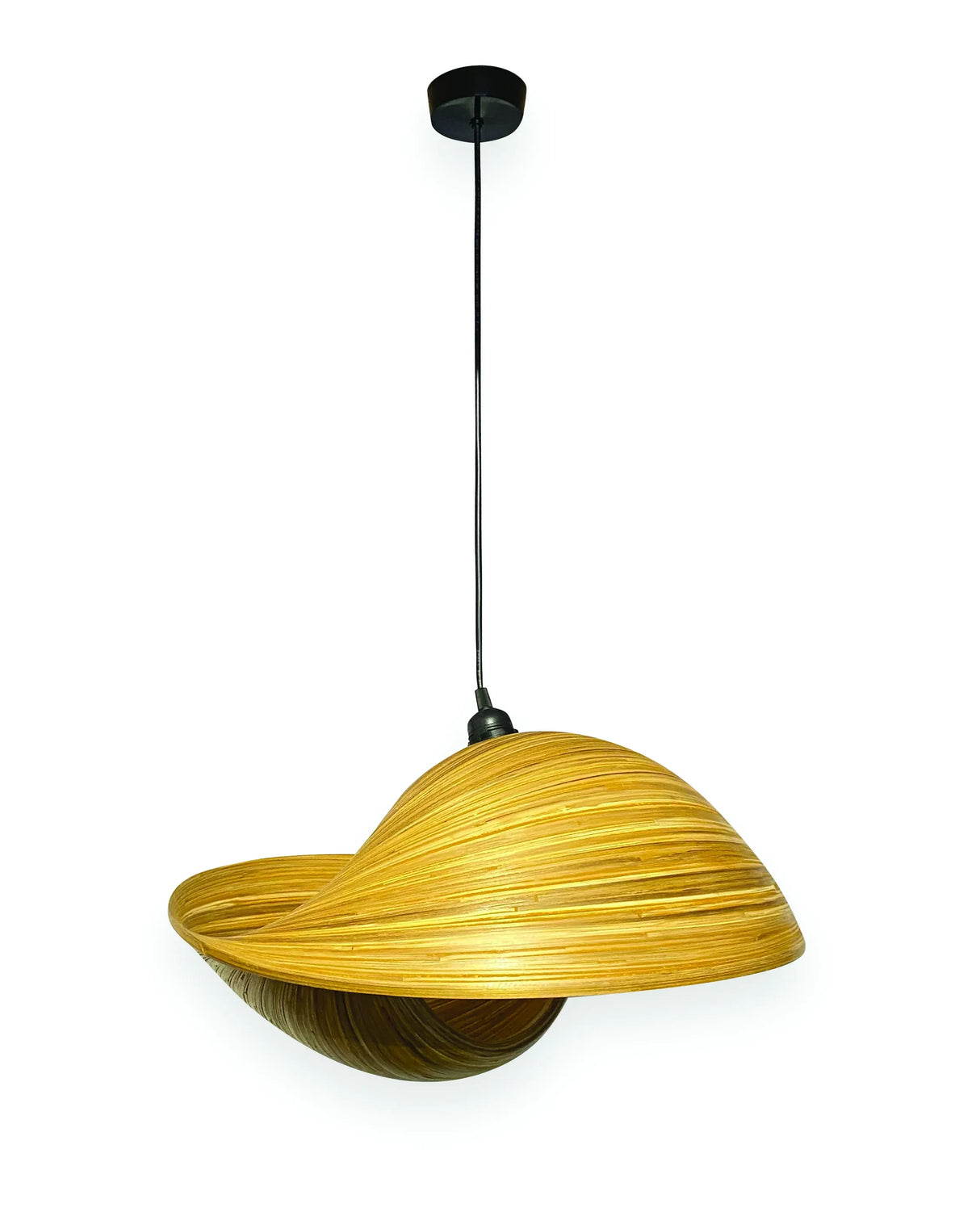 WOODEN DOUBLE SEA SHELL LAMPSHADE 50CM