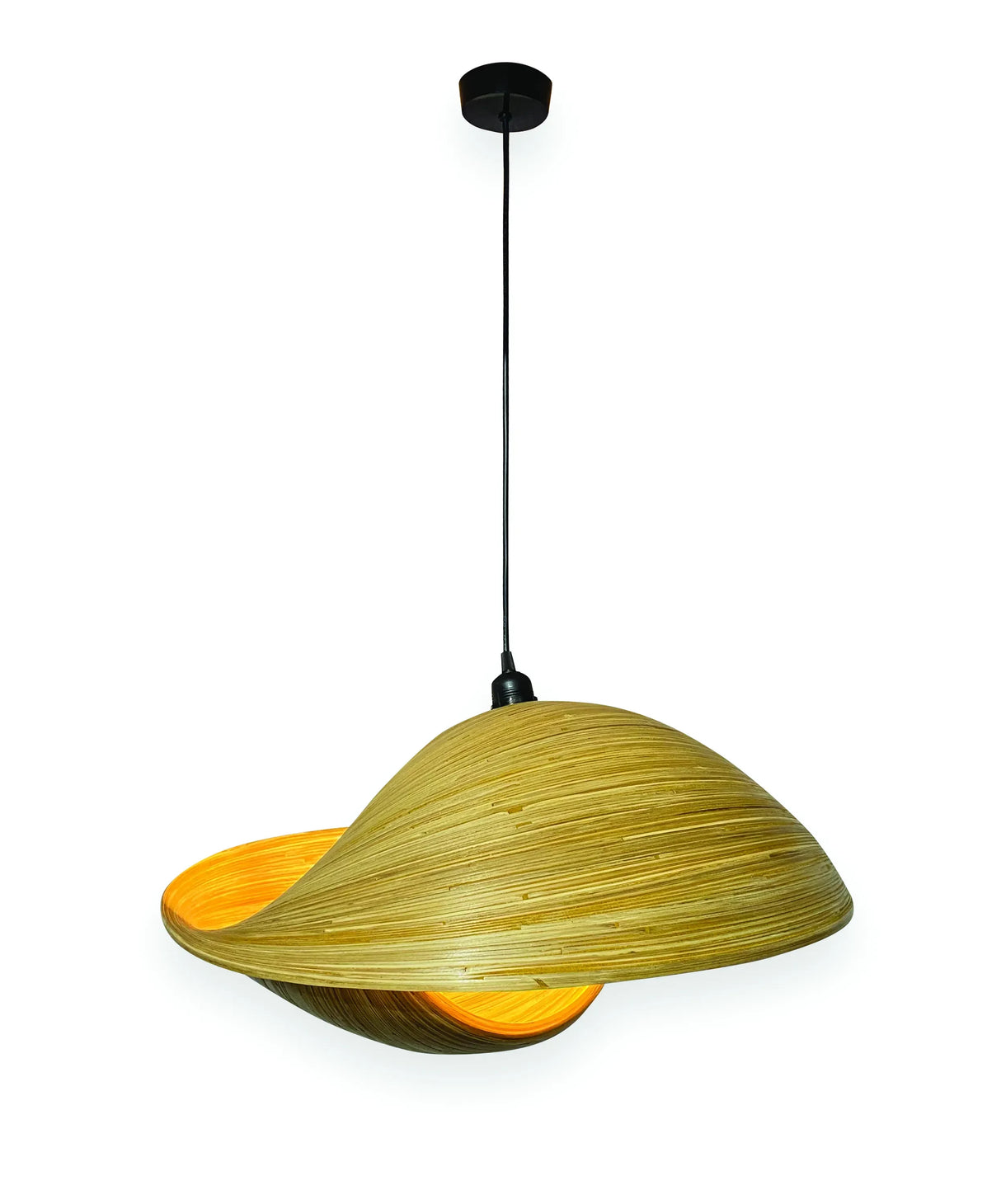 WOODEN DOUBLE SEA SHELL LAMPSHDE 60CM