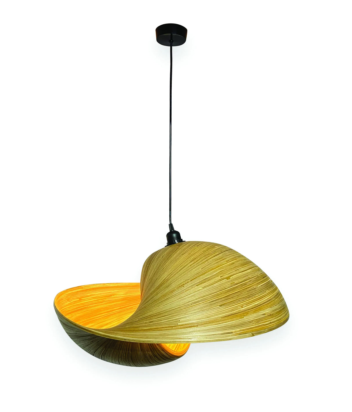 WOODEN DOUBLE SEA SHELL LAMPSHDE 60CM