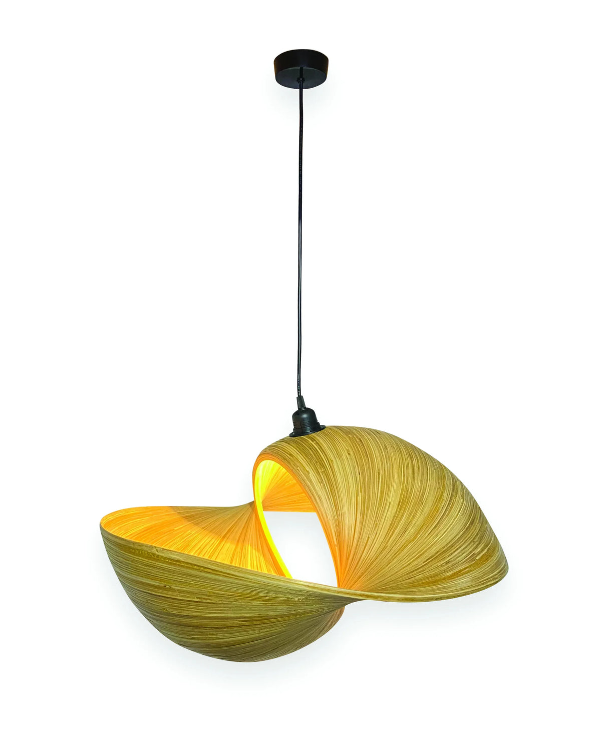 WOODEN DOUBLE SEA SHELL LAMPSHDE 60CM
